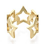 Micro cuivres ouvrent zircone cubique anneaux de manchette, anneaux ouverts, sans nickel, étoiles, clair