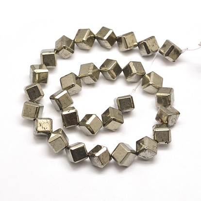 Perles pyrite naturelle cube brins