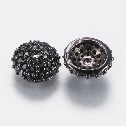 Laiton micro pavé capuchon de perles de zircon cubique, apetalous