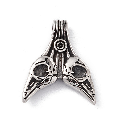304 pendentifs de polissage manuel en acier inoxydable, amulette nordique corbeau crâne charmes viking valknut