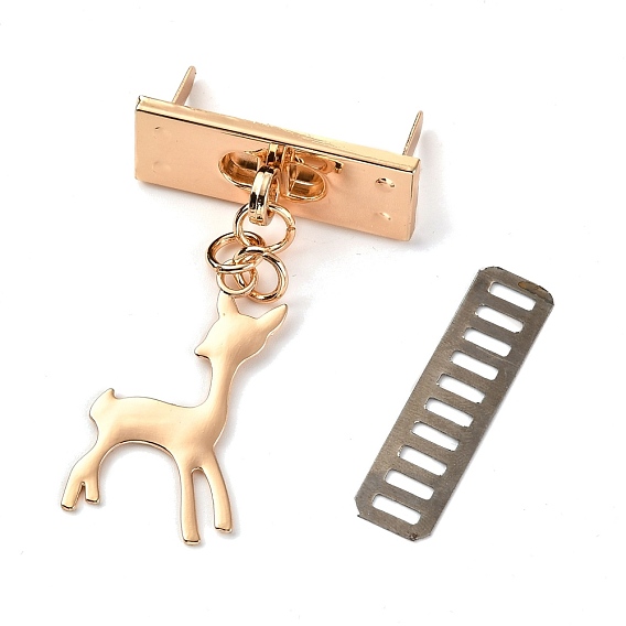Alloy Decorative Clasp,  Deer with Iron Shim, Bag Finding