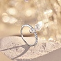 925 Sterling Silver Finger Rings with Cubic Zirconia, Pearl Beaded Ring with S925 Stamp