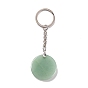 Natural Gemstone Trinity Knot Pendant Keychain, with Brass Keychain Ring