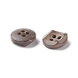 Carved Round 4-hole Sewing Button, Coconut Button, 11mm