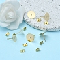 20Pcs 304 Stainless Steel Stud Earring Findings, Flat Round Pad Base Earring Settings, with 20Pcs Friction Ear Nuts