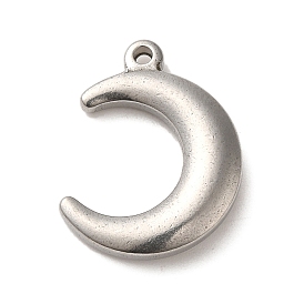 304 Stainless Steel Pendants, Crescent Moon Charms