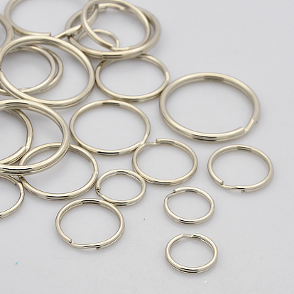 Mixed Iron Split Key Rings, Keychain Clasp Findings, 15~32mm, Inner diameter: 12~28mm