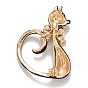 Rhinestone Cat Badge, Animal Alloy Lapel Pin for Backpack Clothes, Golden