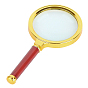Glass lens Portable Handheld Reading Magnifiers, 10X Magnifying Loupe, for Senior and Kids, with Wooden Handle & ABS Plastic Frame