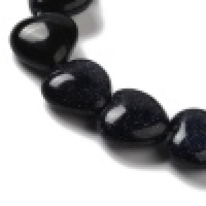 Synthetic Blue Goldstone Beads Strands, Heart