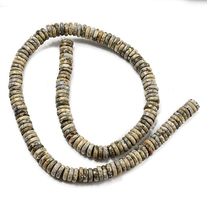 Natural Pyrite Beads Stands, Dyed, Rondelle