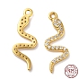 925 sterling micro argent ouvrent pendentifs de zircons, charme de serpent