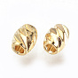Brass Spacer Beads, Nickel Free, Real 18K Gold Plated, Fancy Cut,Barrel