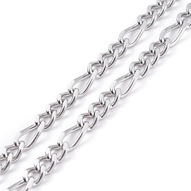 304 collier chaînes figaro en acier inoxydable avec fermoir à bascule pour hommes femmes