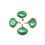 Fan Gemstone Pendants, with Platinum Tone Brass Findings, 20~21x21~22x5~6mm, Hole: 2x7mm