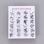 304 Stainless Steel Kitten Stud Earrings, Hypoallergenic Earrings, with Ear Nuts/Earring Back, Cat Silhouette
