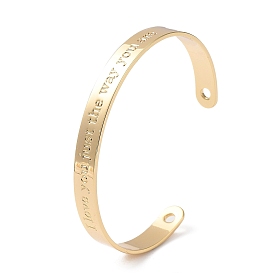 Bracelets à manchette ouverte en laiton plaqué en rack pour femmes, bracelet mot amour