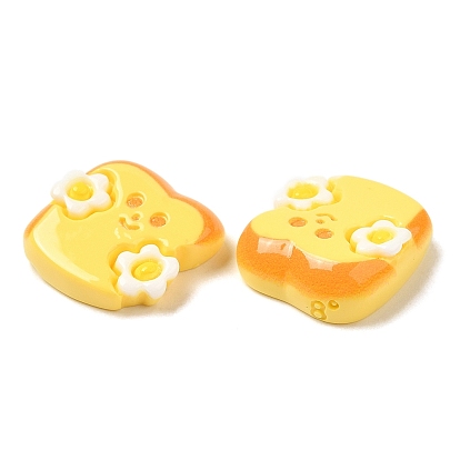 Opaque Resin Imitation Food Decoden Cabochons, Birthday Cake/Biscuits/Cheese/Bread