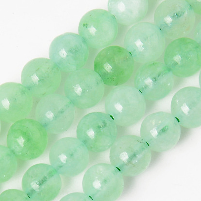 Природного кварца нитей бисера, окрашенная и подогревом, имитация зеленый кварц, круглые