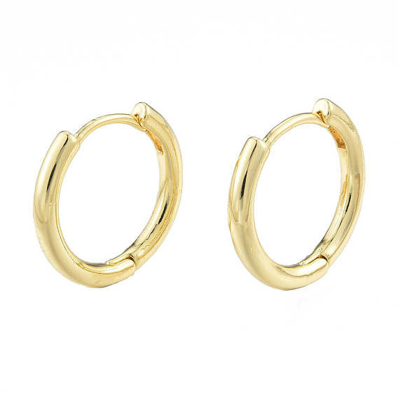 Brass Hinged Hoop Earrings for Women, Nickel Free