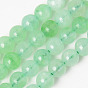 Perles naturelles de quartz brins, teints et chauffée, imitation quartz vert, ronde