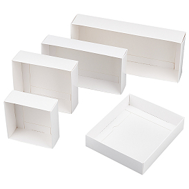 Boîtes en papier benecreat 10pcs 5 style, boîtes d'emballage cadeau, pour boîte d'emballage de vêtement, boîte cosmétique, Rectangle et carré