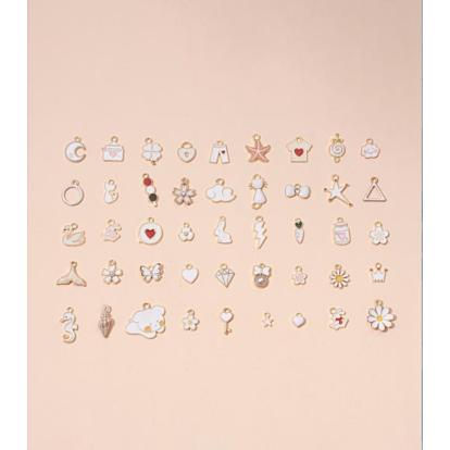 Alloy Enamel Charms, Light Gold, Mixed Shapes