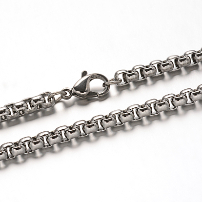 304 Stainless Steel Box Chain Necklaces