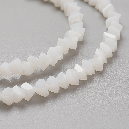 Glass Beads Strands, Imitation Jade Glass, Faceted, Polygon