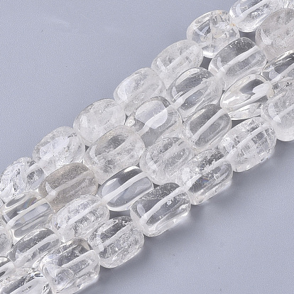 De perlas de cristal de cuarzo natural hebras, cuentas de cristal de roca, Rectángulo