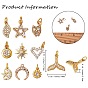 20Pcs 10 Style Brass Micro Pave Cubic Zirconia Charms, with Jump Ring, Long-Lasting Plated, Mixed Shapes