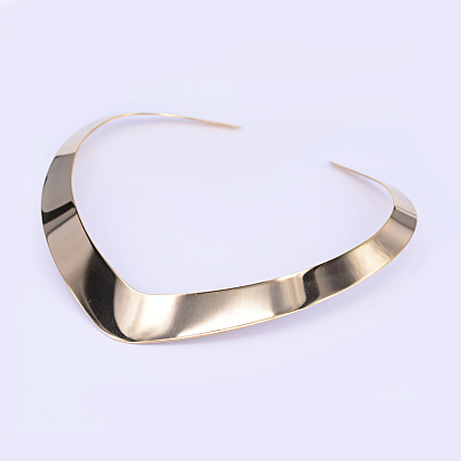 304 Stainless Steel Choker Necklaces, Rigid Necklaces, 4.72 inch x5.04 inch (12x12.8cm)