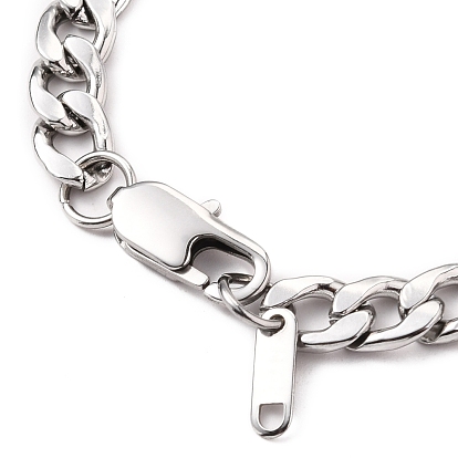 Chapado al vacío de moda 304 pulseras de cadena de eslabones cubanos de acero inoxidable, con cierre de langosta