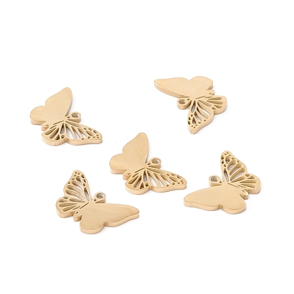 201 Stainless Steel Charms, Hollow, Butterfly Charms