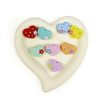 Perles de silicone écologiques de qualité alimentaire en forme de cœur, perles à mâcher pour les jouets de dentition, Diy soins infirmiers colliers faisant