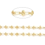 Brass Drapped Chains, with Round Charm & Spool, Soldered, Long-Lasting Plated