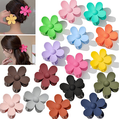 Fashionable Shark Claw Hair Clips with ABS Material and Flower Design Set