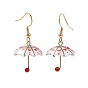 5 paires 5 parapluie en acrylique de couleur avec boucles d'oreilles pendantes en plastique ABS, 304 bijoux en acier inoxydable pour femmes