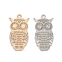 Long-Lasting Plated Brass Filigree Pendants, Owl Charm