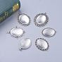 DIY Pendant Making, Tibetan Style Alloy Pendant Cabochon Settings and Oval Transparent Clear Glass Cabochons