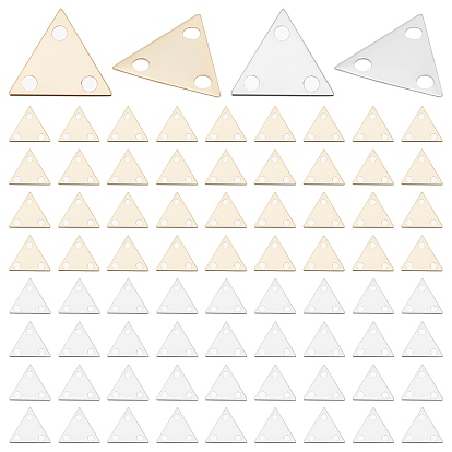 Pandahall elite 80 piezas 2 colores componente de candelabro de latón enlace, larga duración plateado, triángulo
