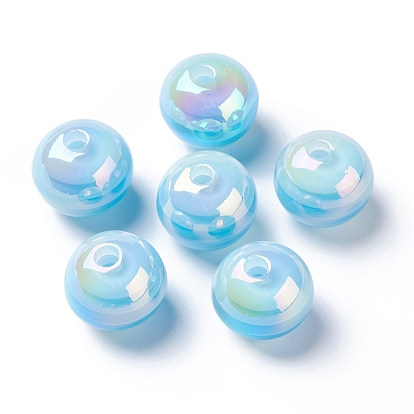 Stripe Resin Beads, AB Color, Rondelle