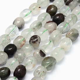 Natural Lodolite Quartz Beads Strands, Nuggets
