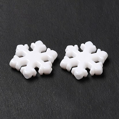 Opaque Acrylic Beads, Christmas Snowflake