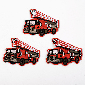 Computerized Embroidery Cloth Iron on/Sew on Patches, Appliques, Costume Accessories, Fire Fighting Truck