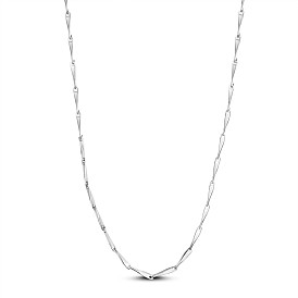 SHEGRACE 925 Sterling Silver Link Chain Necklaces, with Spring Ring Clasps