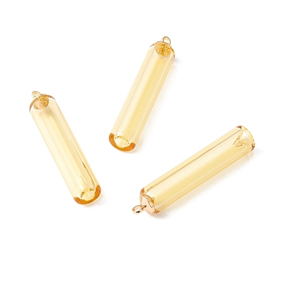 Handmade Lampwork Pendants, 
with Golden Alloy 
Bead Cap Pendant Bails, Perfume Bottle