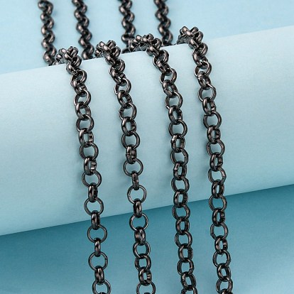 Iron Rolo Chains, Belcher Chain, Unwelded, with Spool, Gold Plated, Long-Lasting Plated