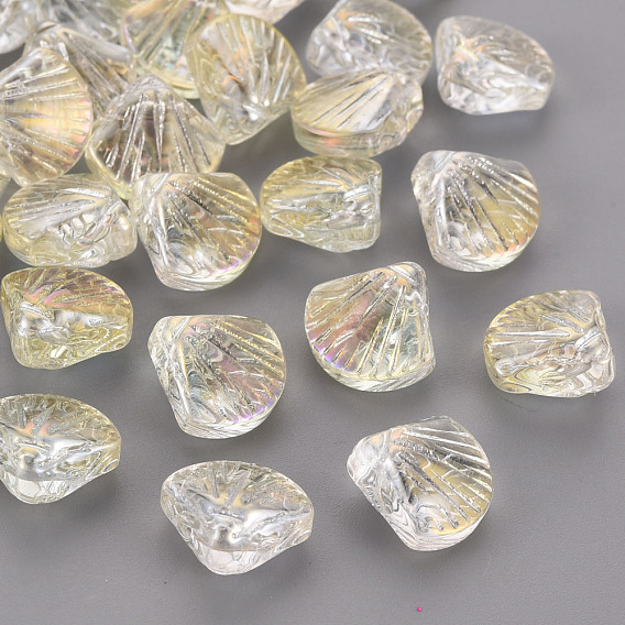 Electroplate colgantes de cristal transparente, shell forma