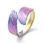 304 Stainless Steel Double Wings Open Cuff Ring for Women